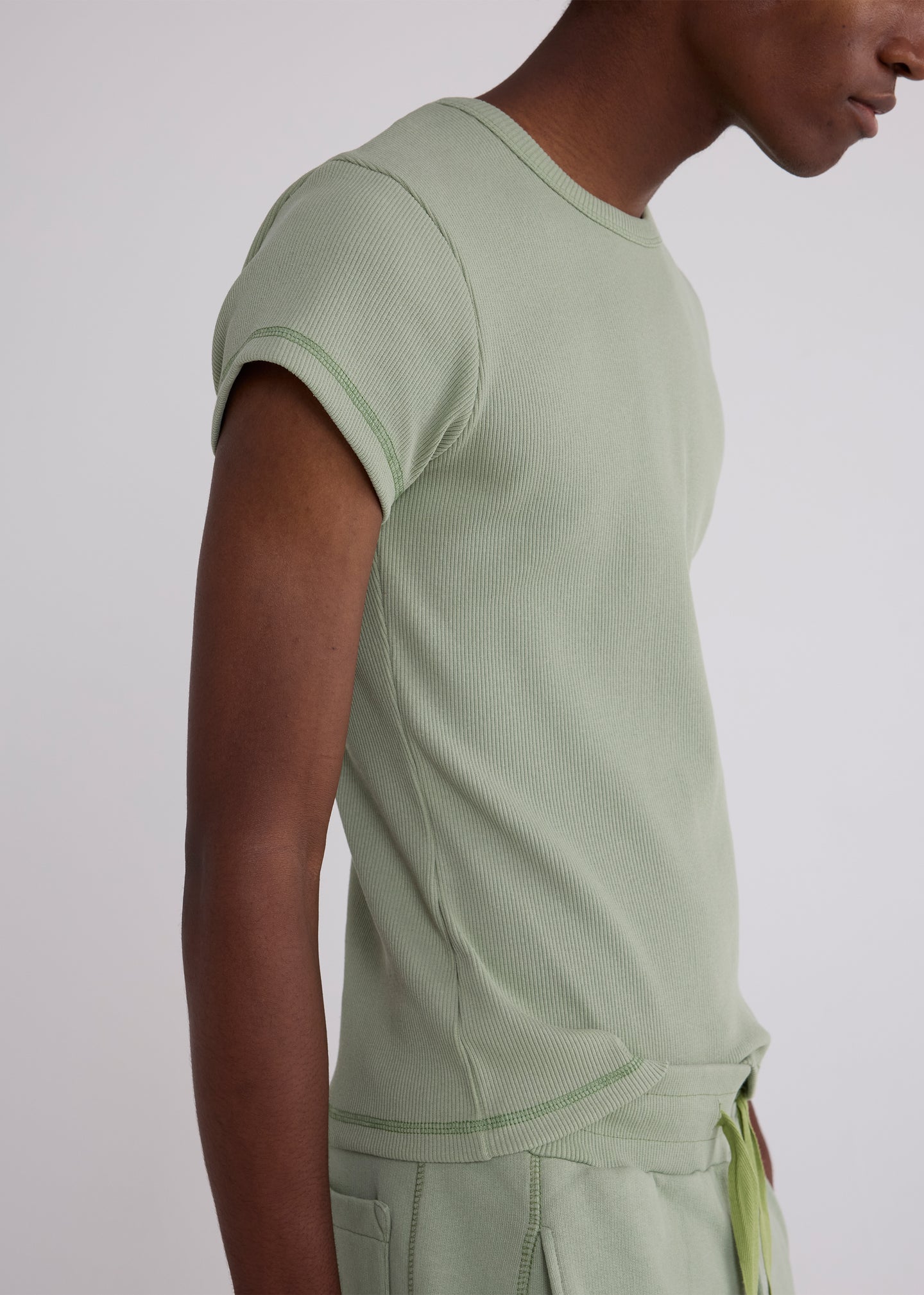 Cotton Skinny Rib Tee