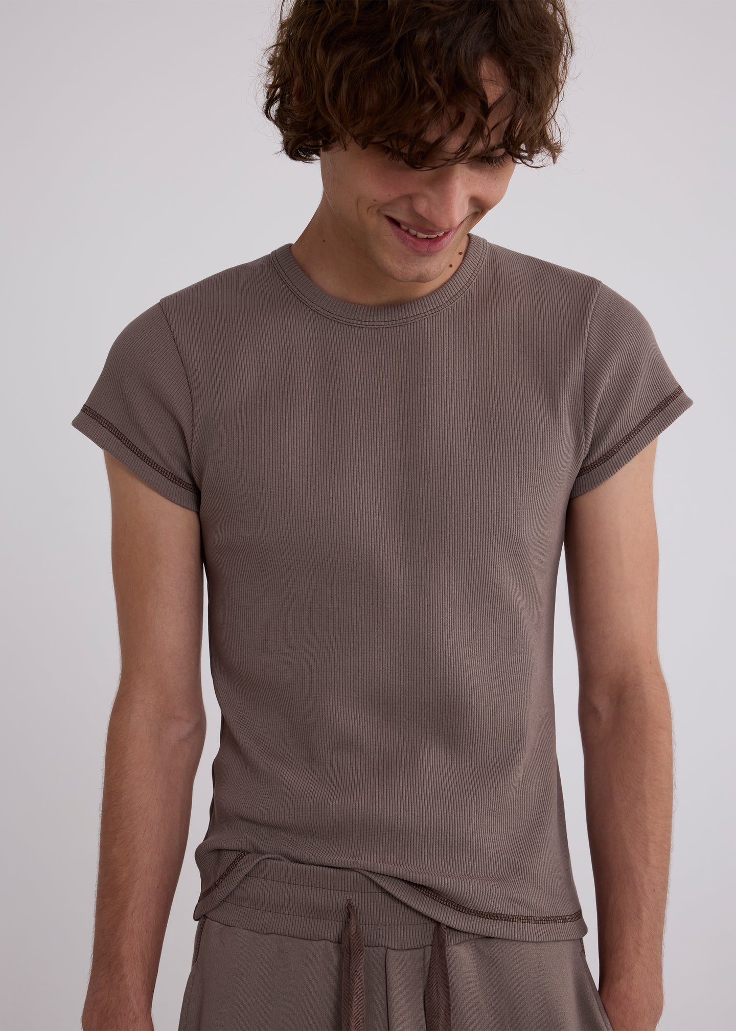 Cotton Skinny Rib Tee