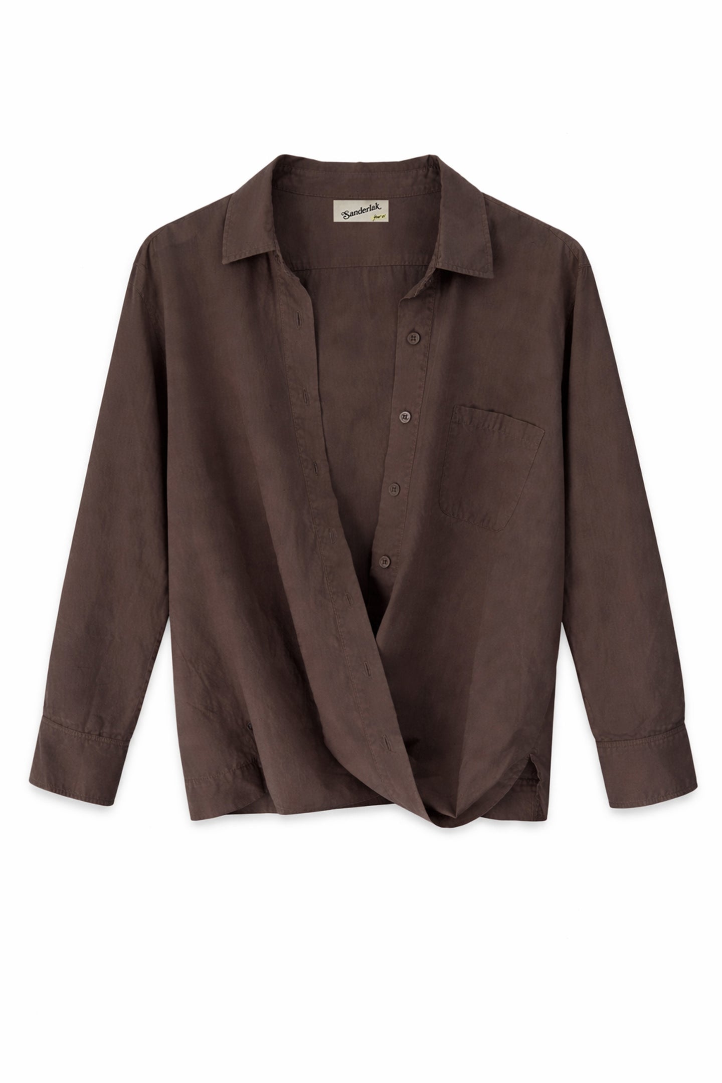 Twist Shirt in Pure Chocolate