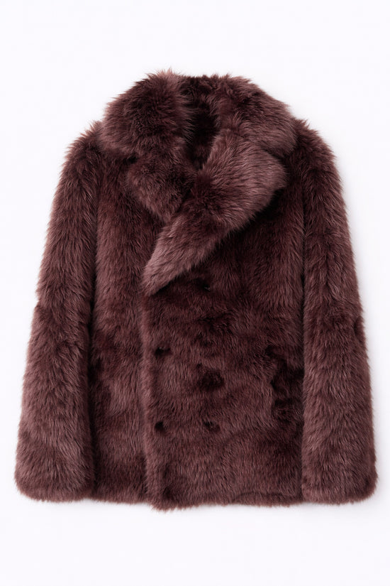 Shearling Coat in Brownstone