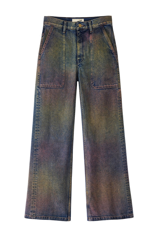 Utility Flare Jean in Multi Paint