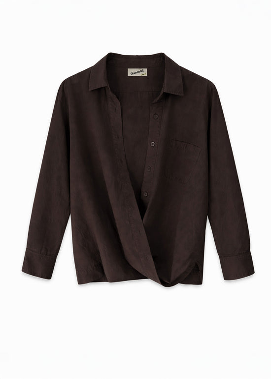 Twist Shirt in Pure Chocolate