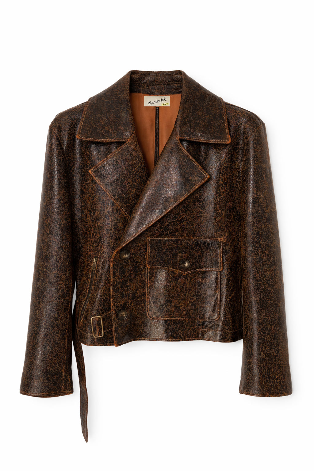 Leather Moto Jacket in Dark Chocolate