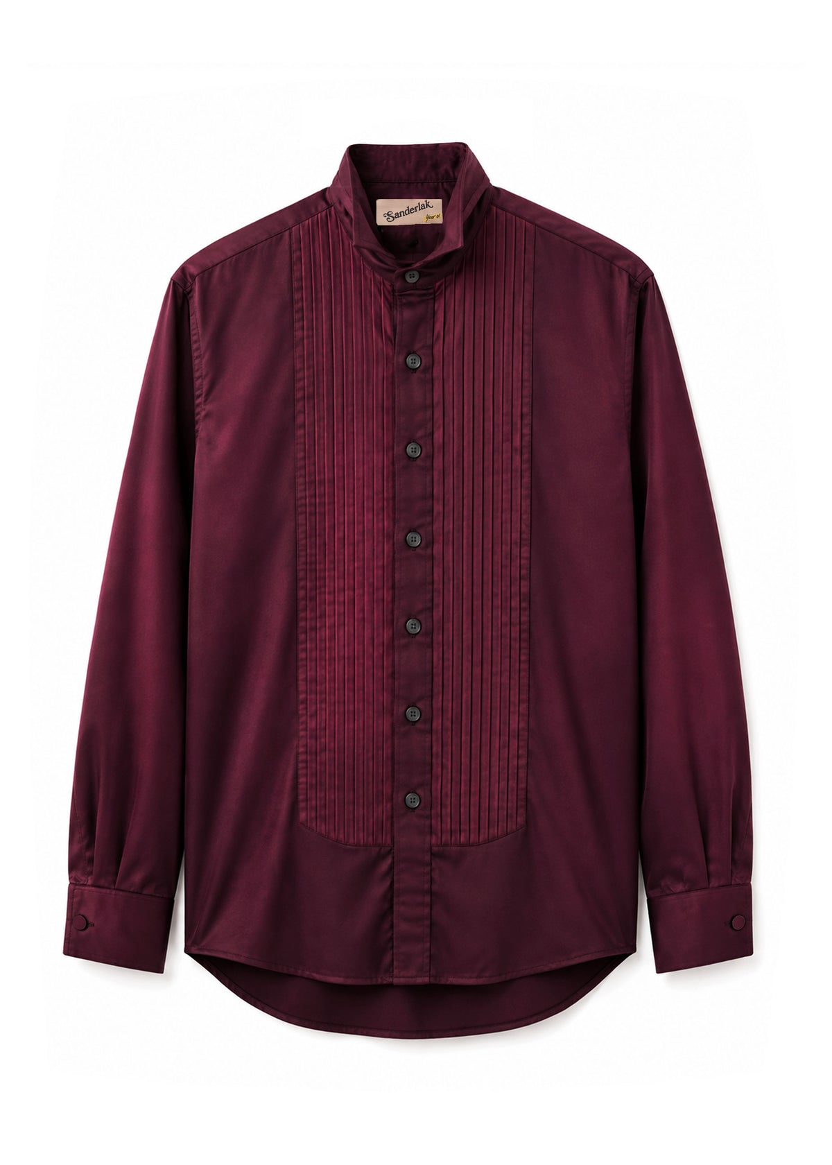 Fluid Tux Shirt in Aubergine