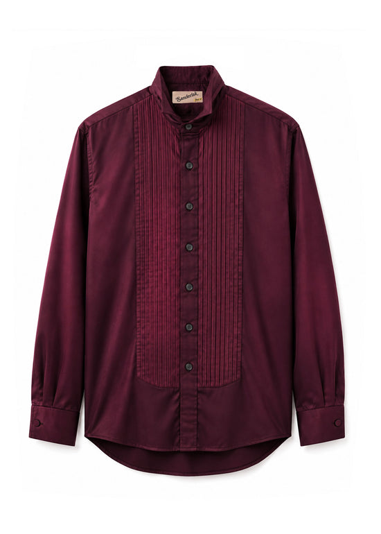 Fluid Tux Shirt in Aubergine