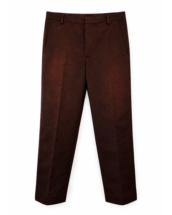 Hammered Cropped Trouser in Mulholland Mocha