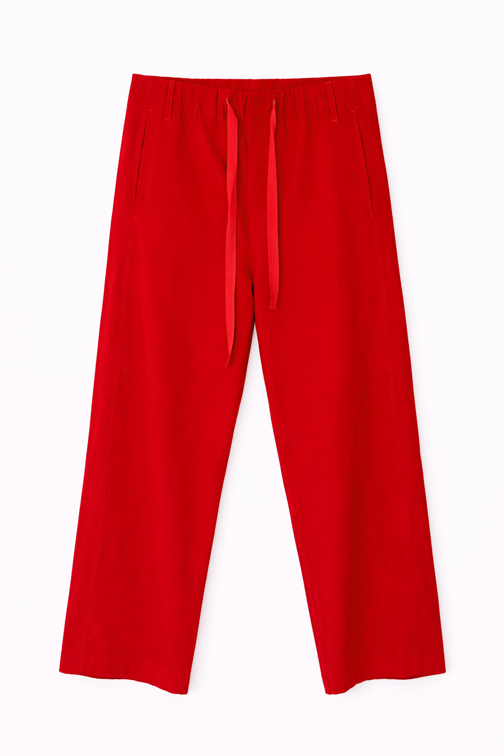 Cord Drawstring Pants in Red Carpet