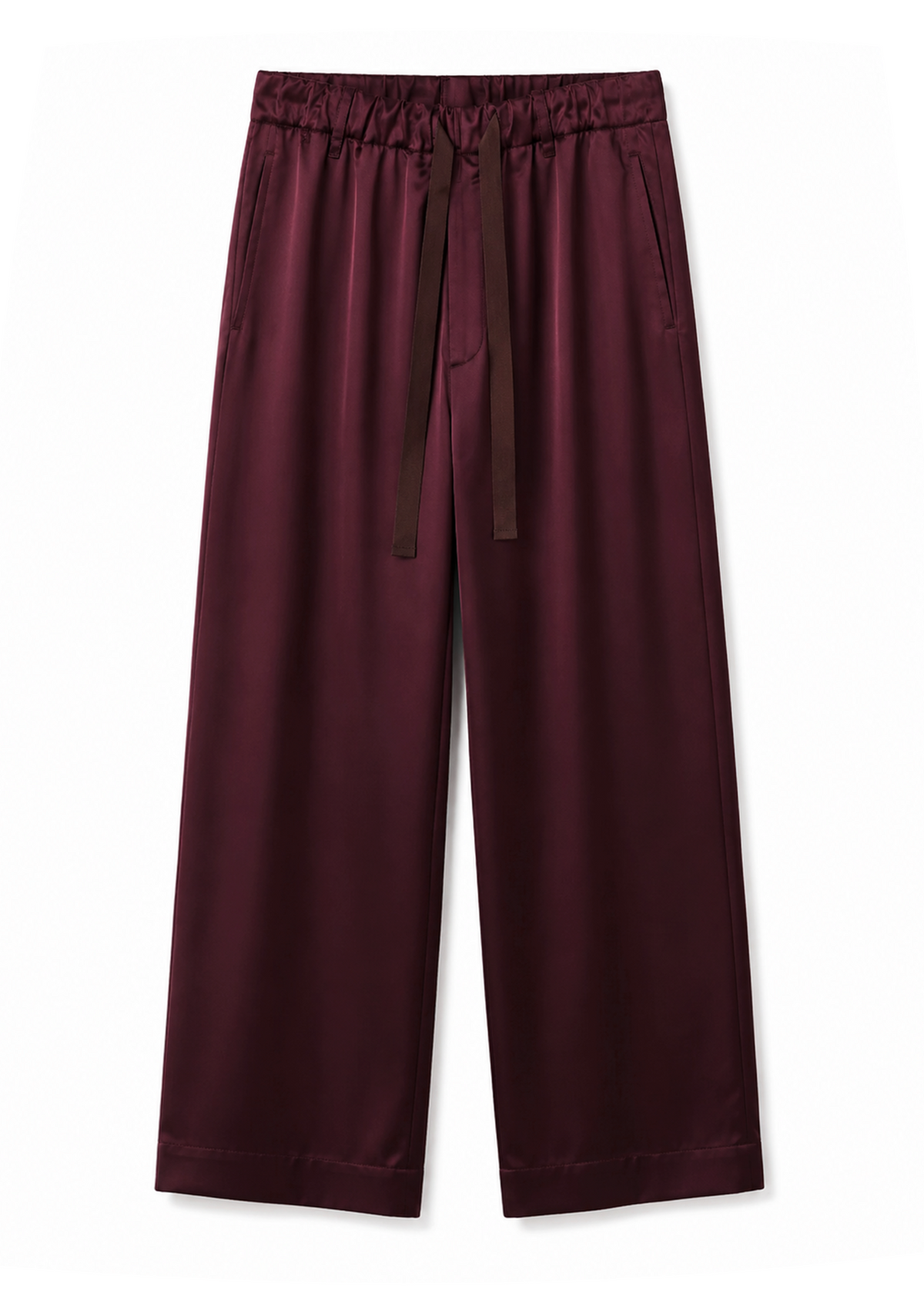 Fluid Drawstring Pants in Aubergine