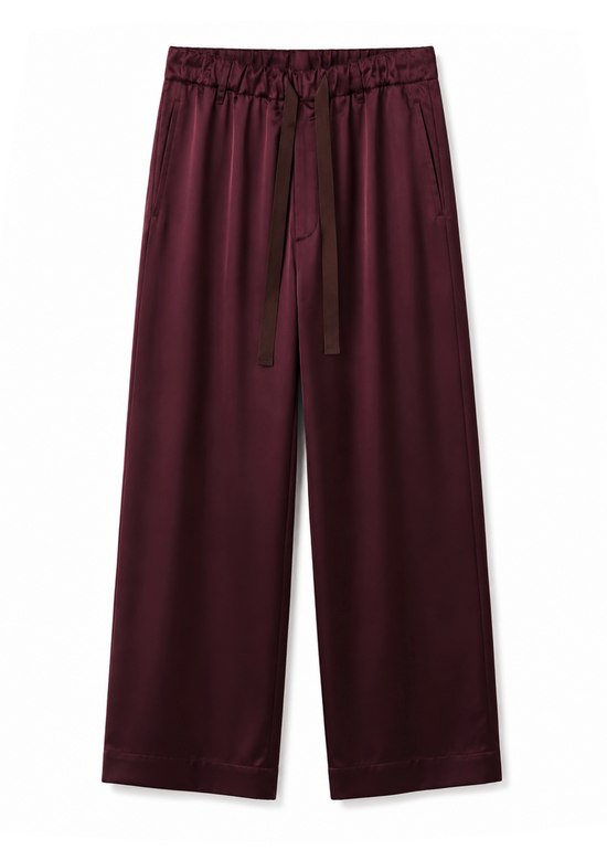 Fluid Drawstring Pants in Aubergine