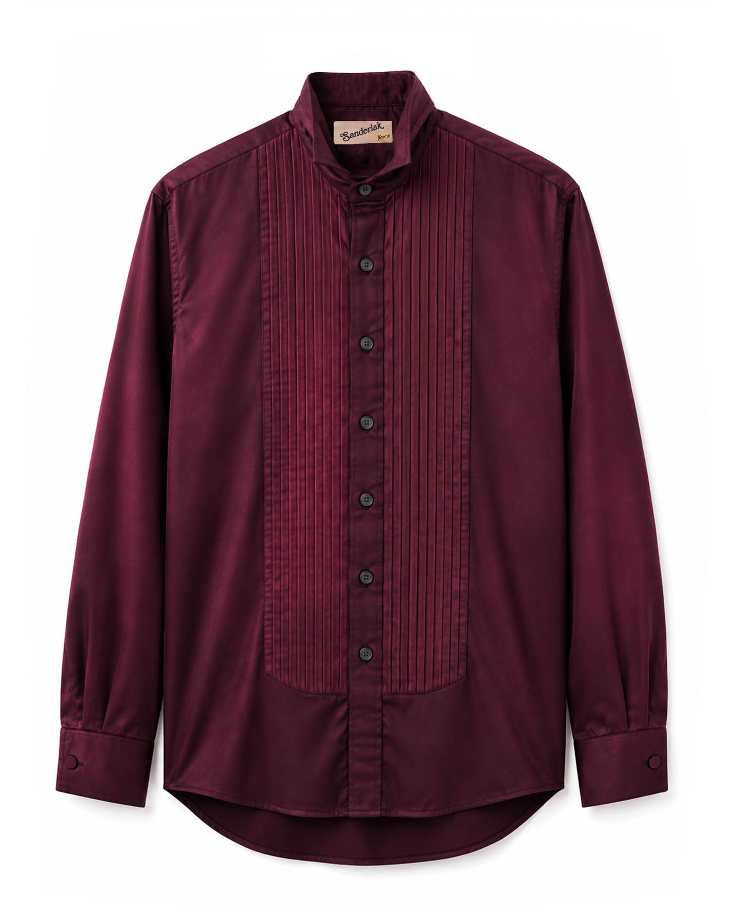 Fluid Tux Shirt in Aubergine