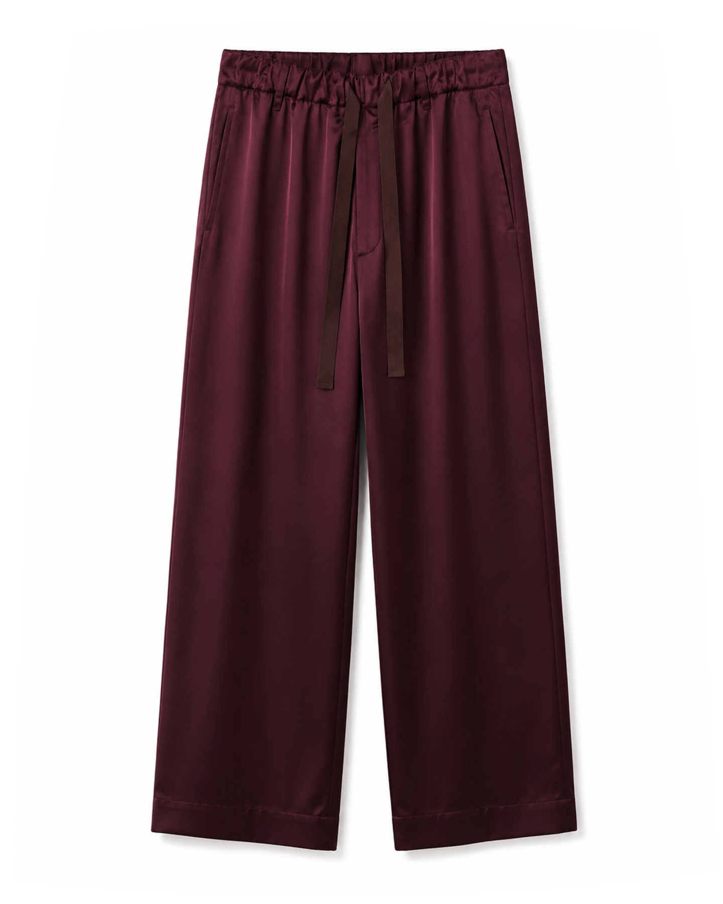 Fluid Drawstring Pants in Aubergine