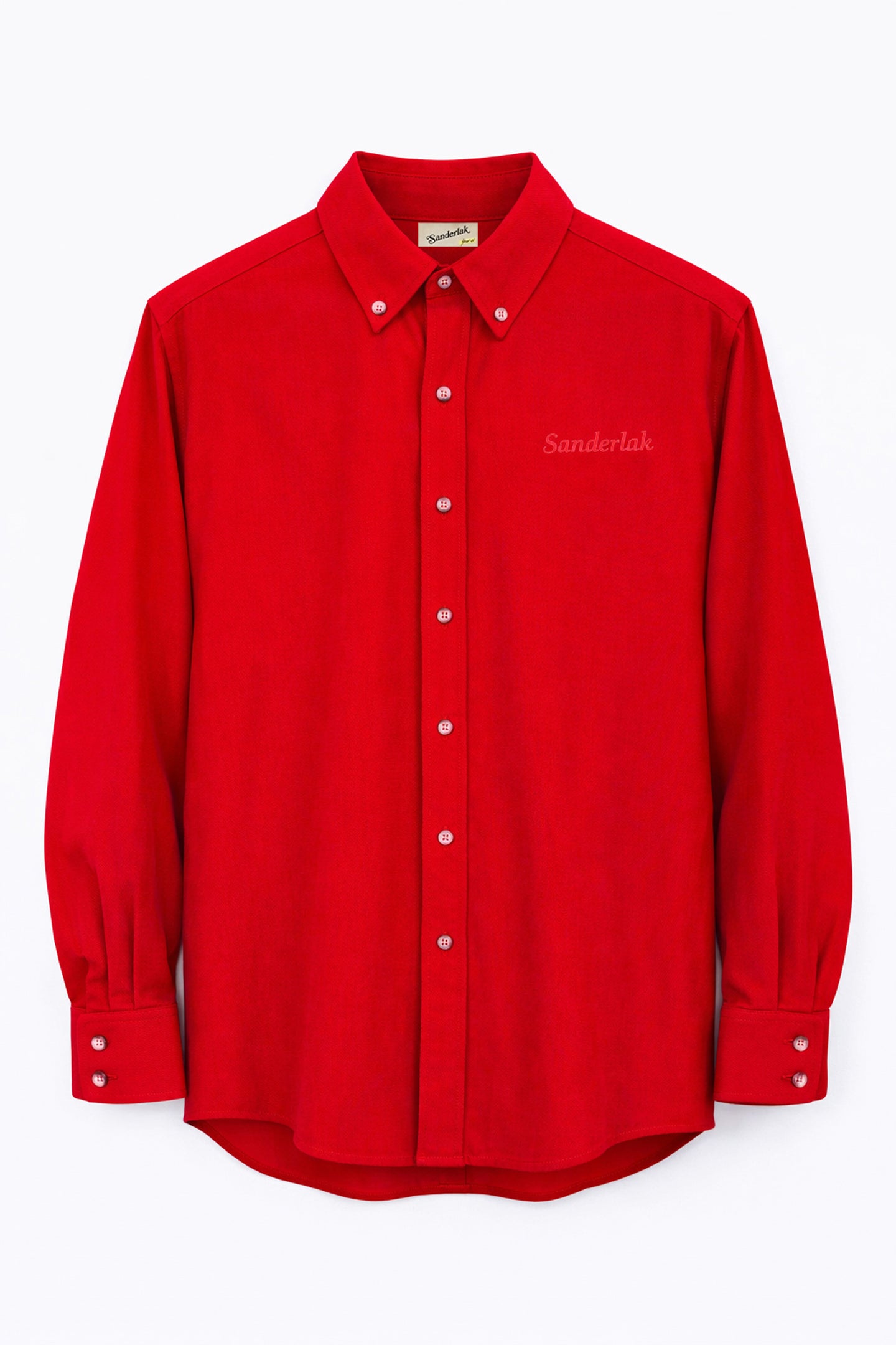 Cord Oversized Shirt in Red Carpet