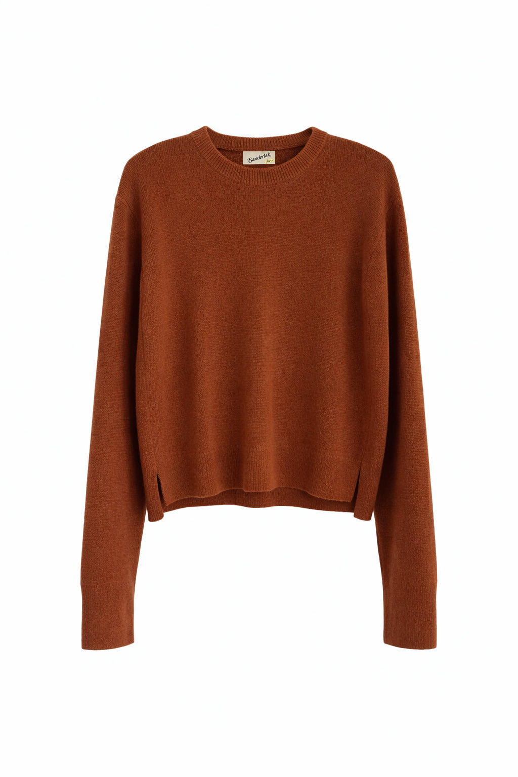 Cropped Crewneck Sweater in Rust