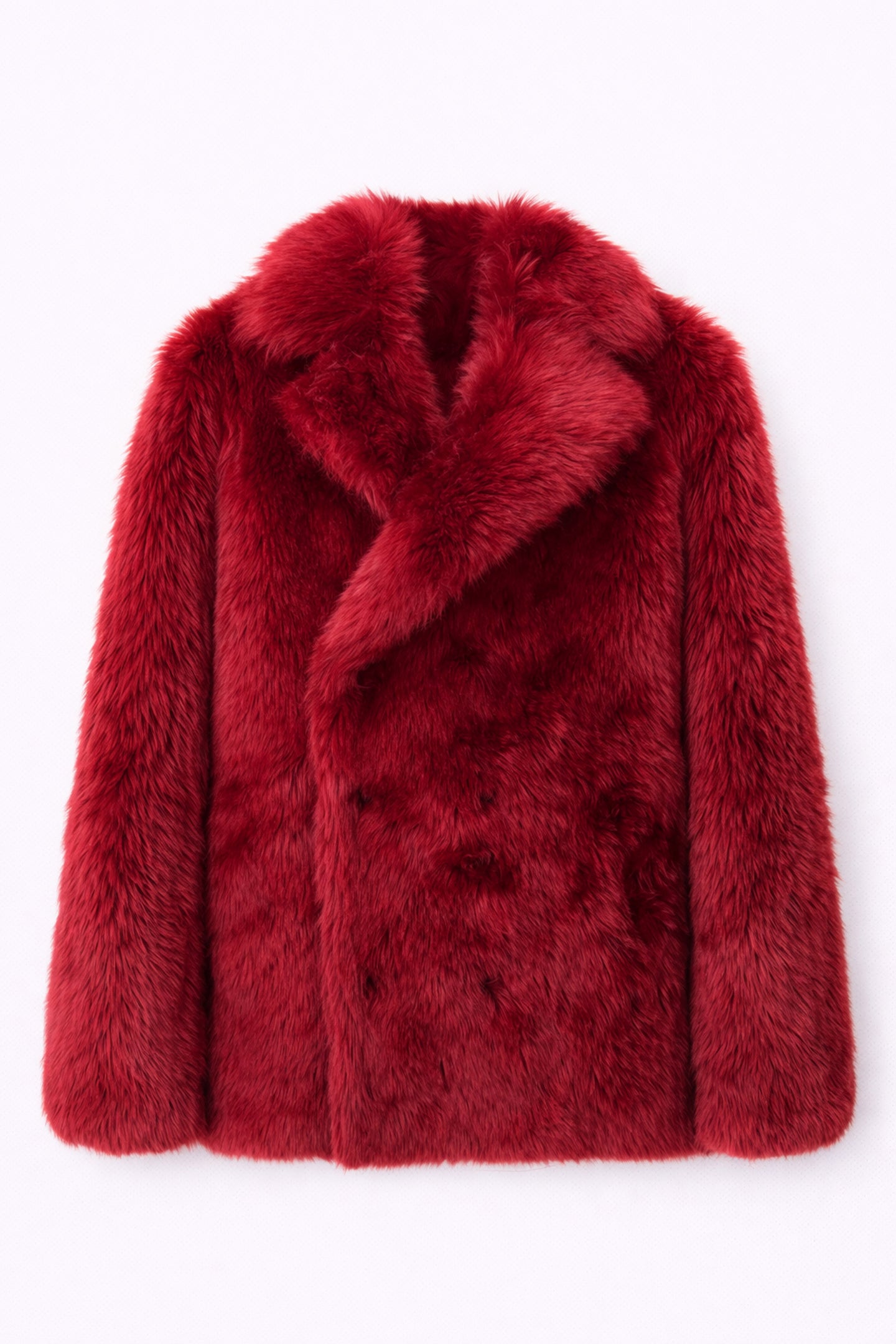 Shearling Coat in Poppy Red