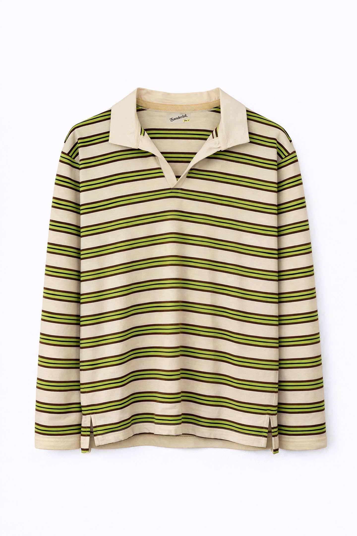 Striped Jersey Polo in Vintage Neon