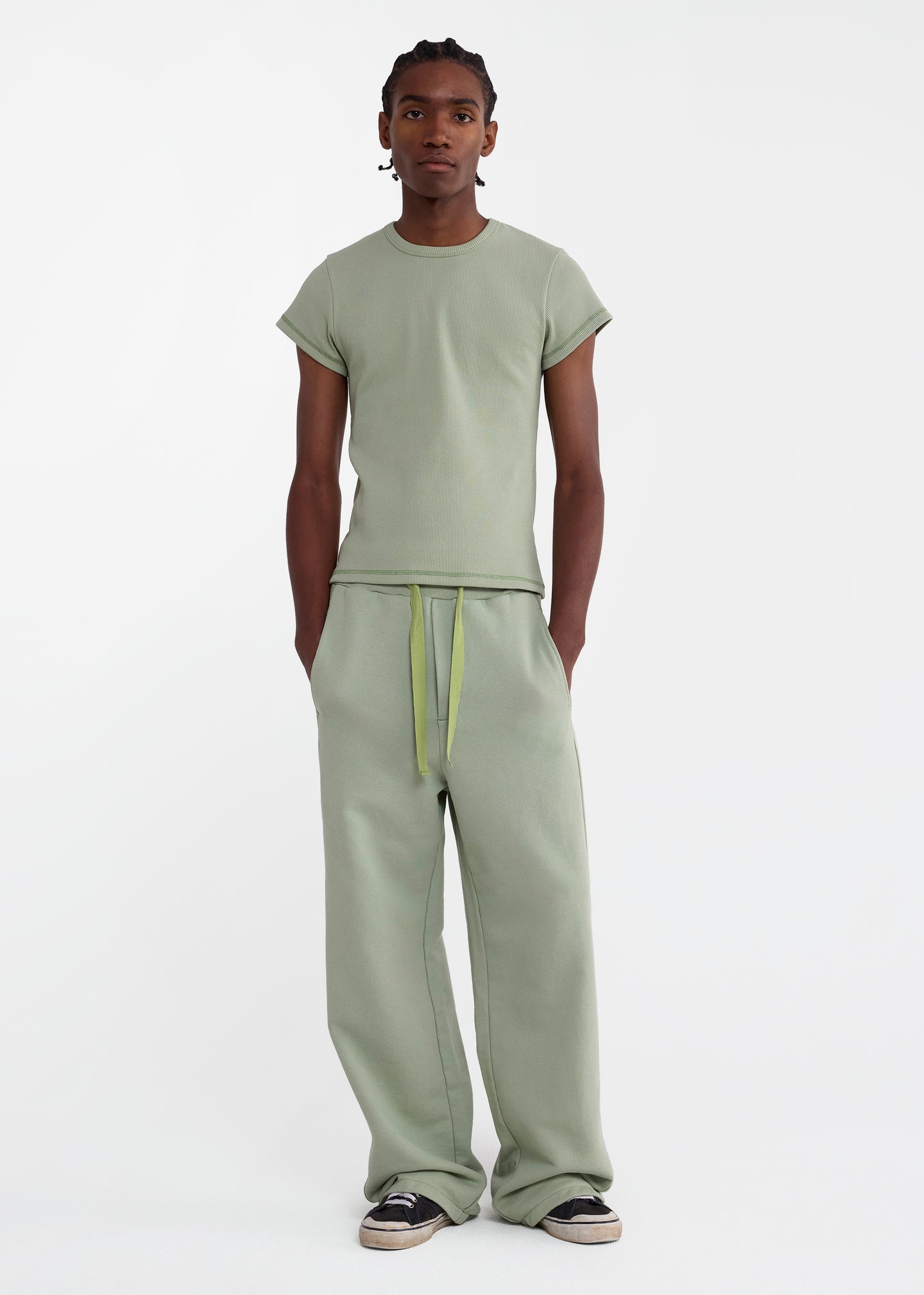 Skinny Rib Tee in Desert Sage