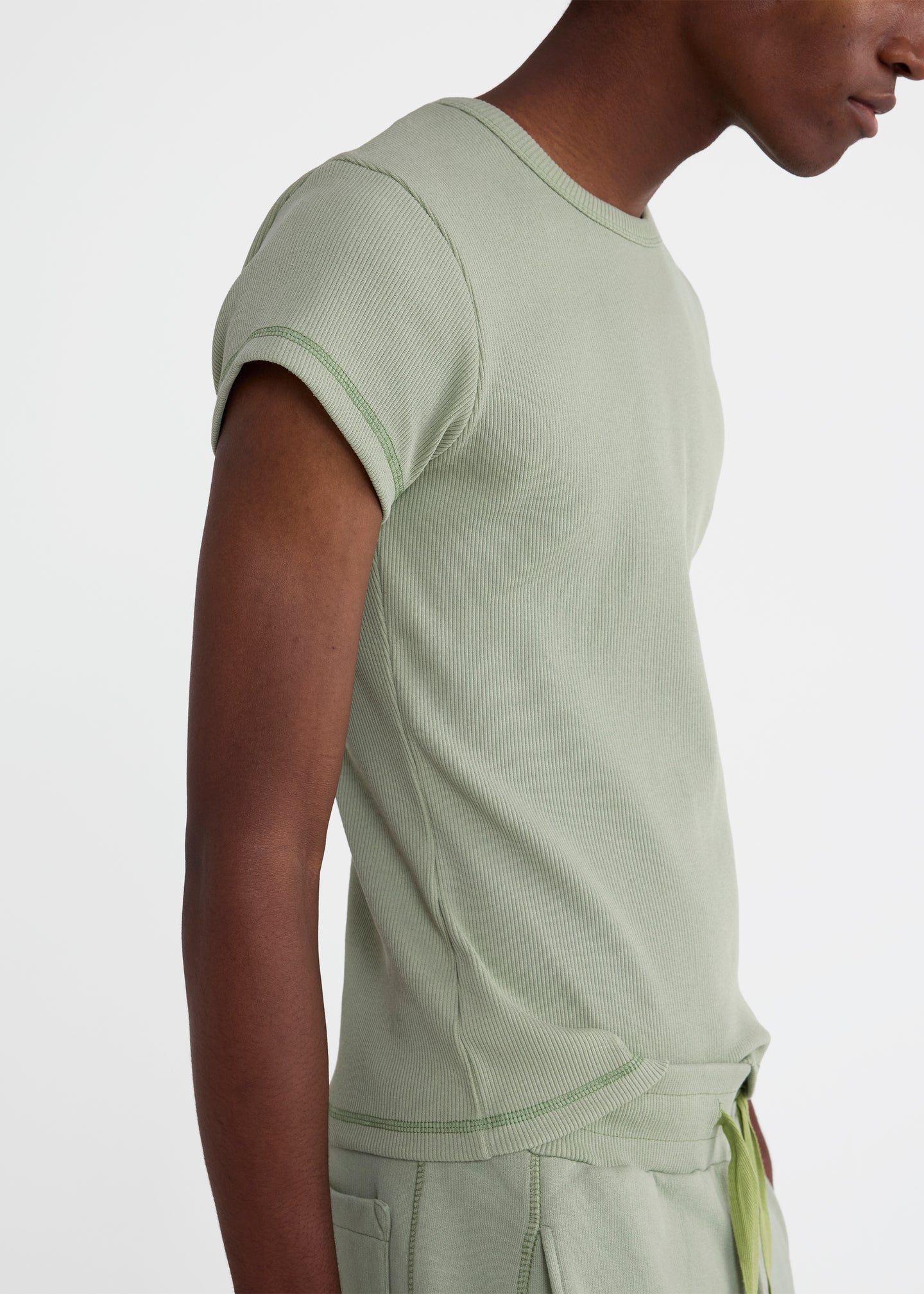 Skinny Rib Tee in Desert Sage