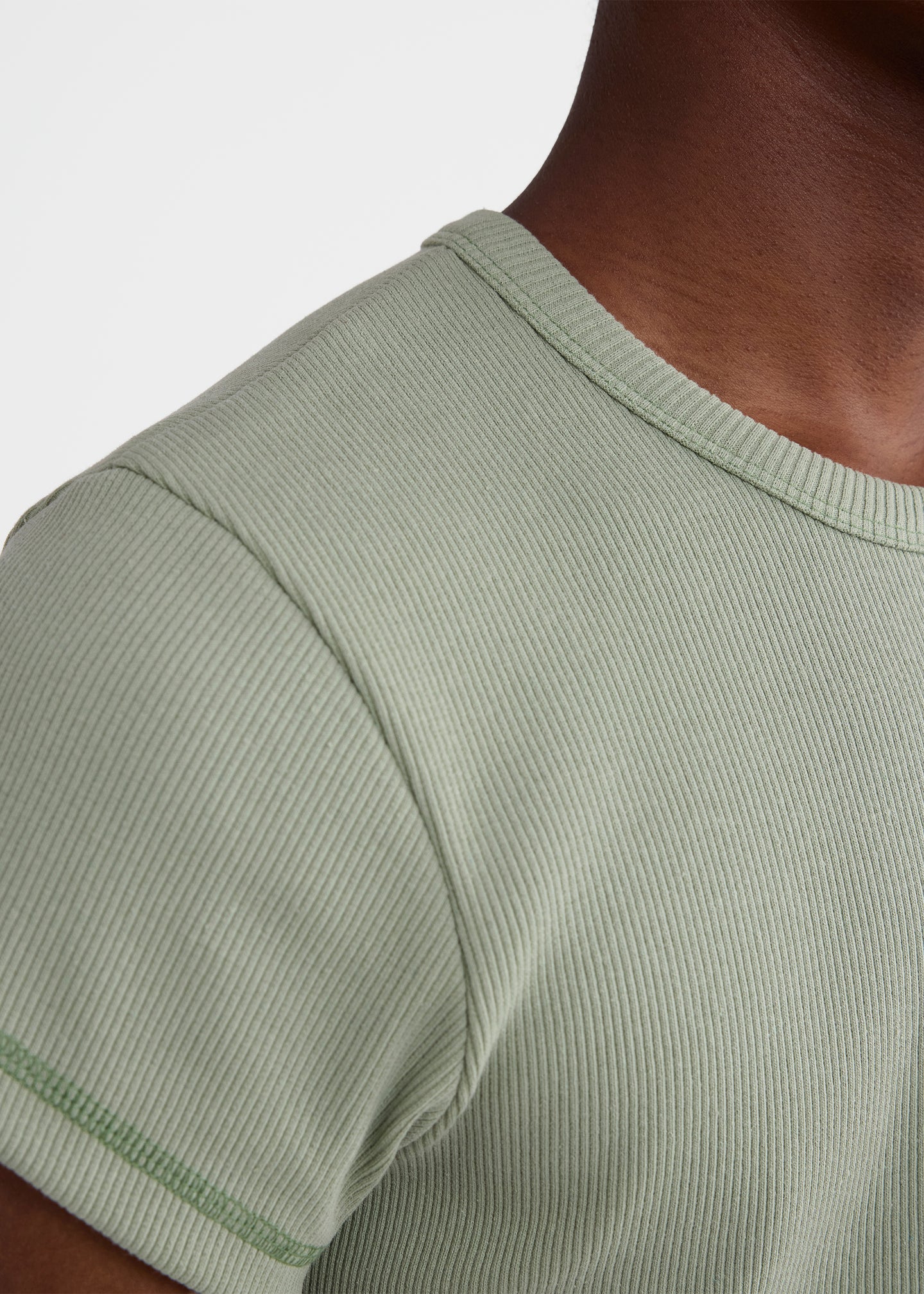 Skinny Rib Tee in Desert Sage
