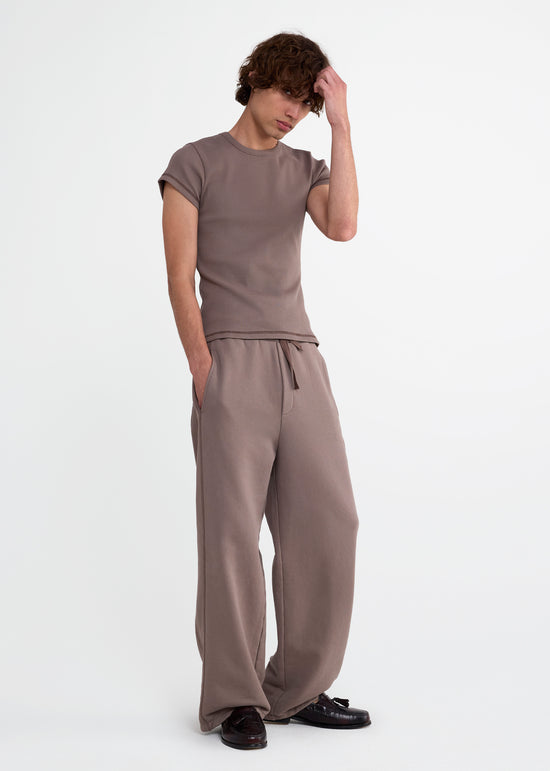 Skinny Rib Tee in Grey