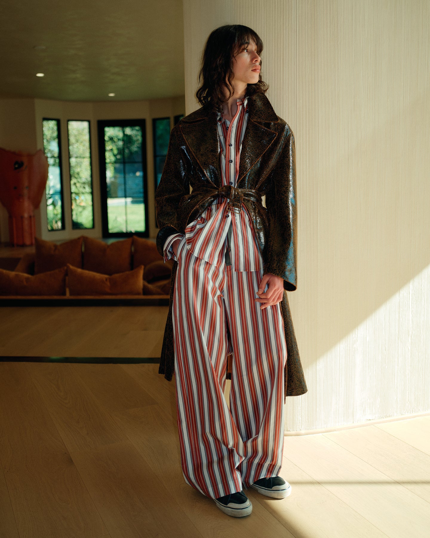 Striped Drawstring Pants in Boardroom Stripe