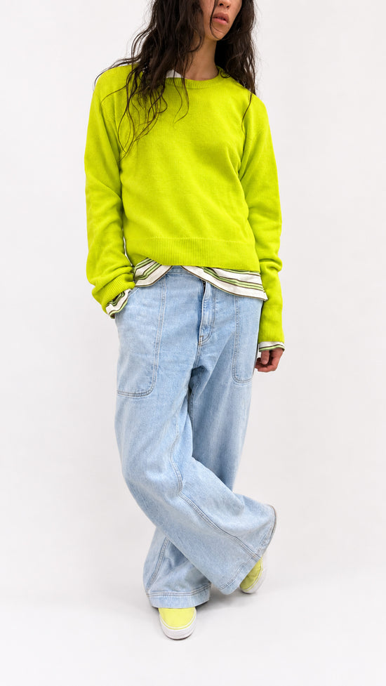 Cropped Crewneck in Neon