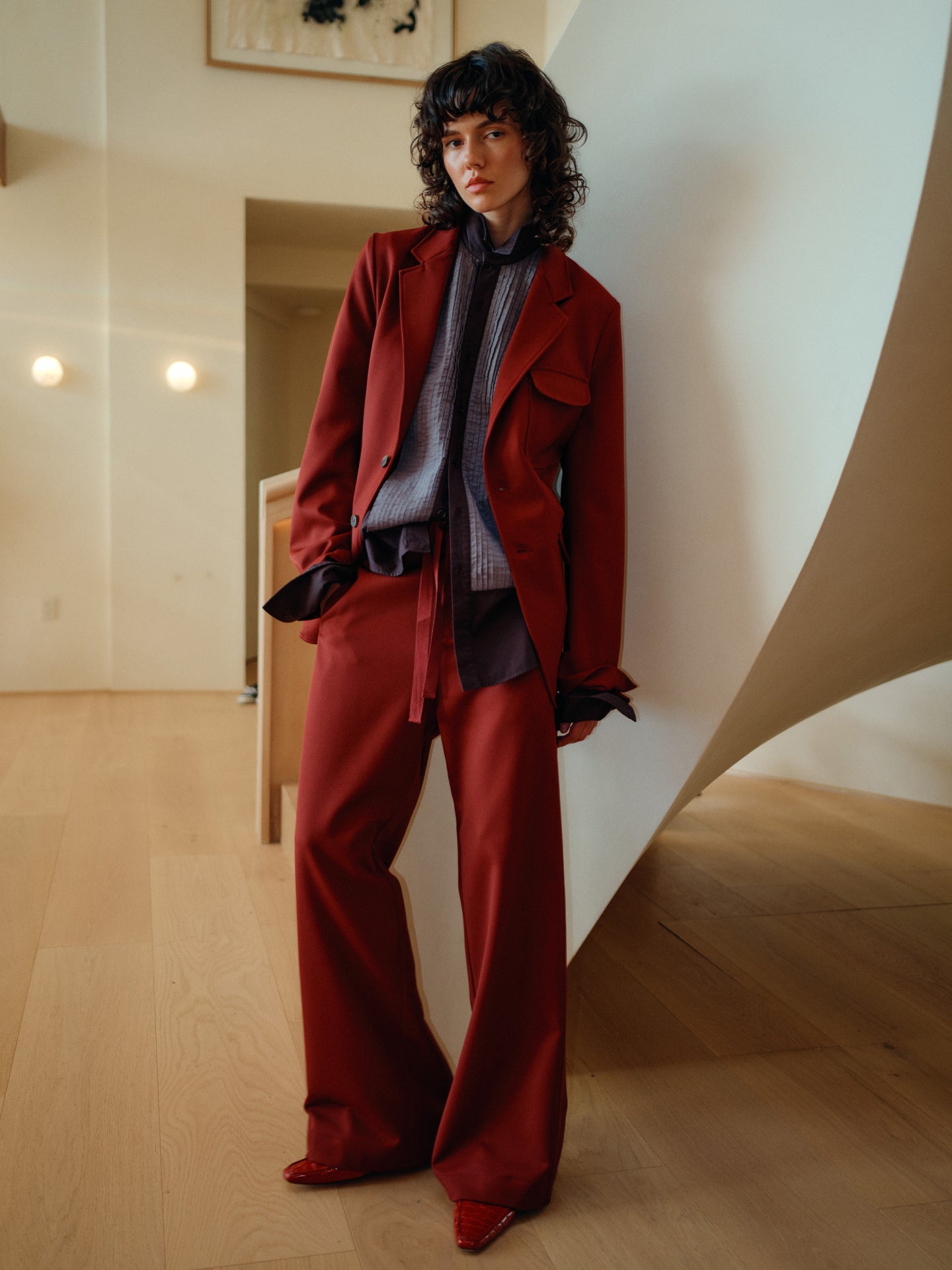 Tailored Drawstring Pant in Redwood