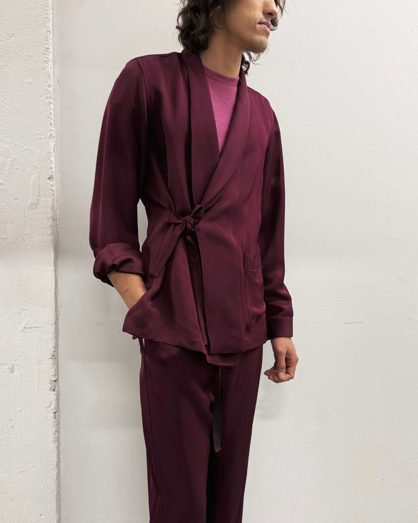 Fluid PJ Shirt in Aubergine