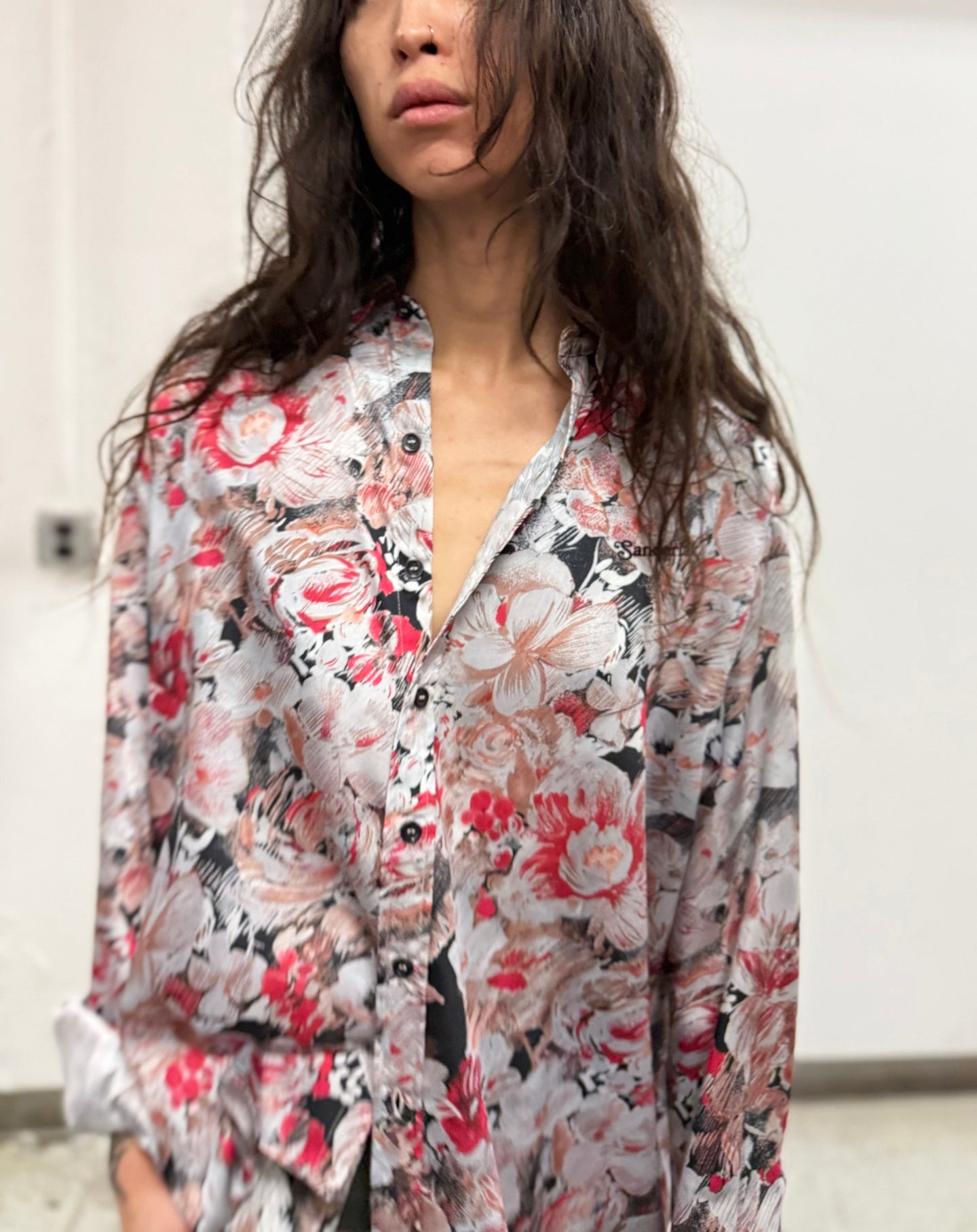 Oversized Shirt in Poppy Print