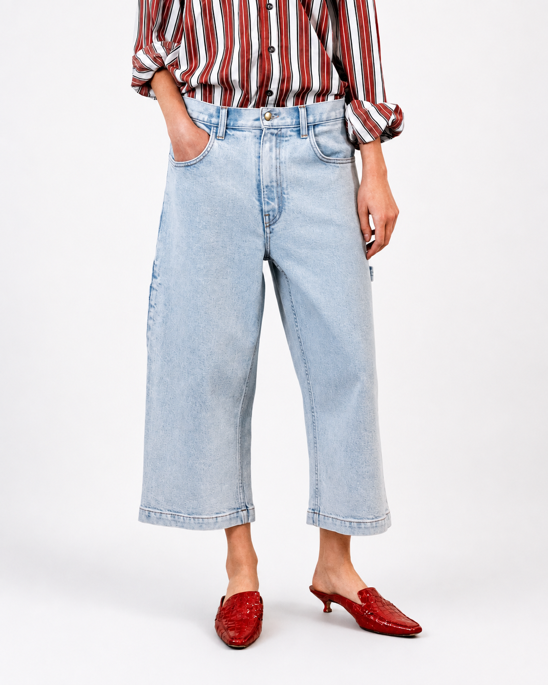 Wide Skater Jean in Vintage Blue