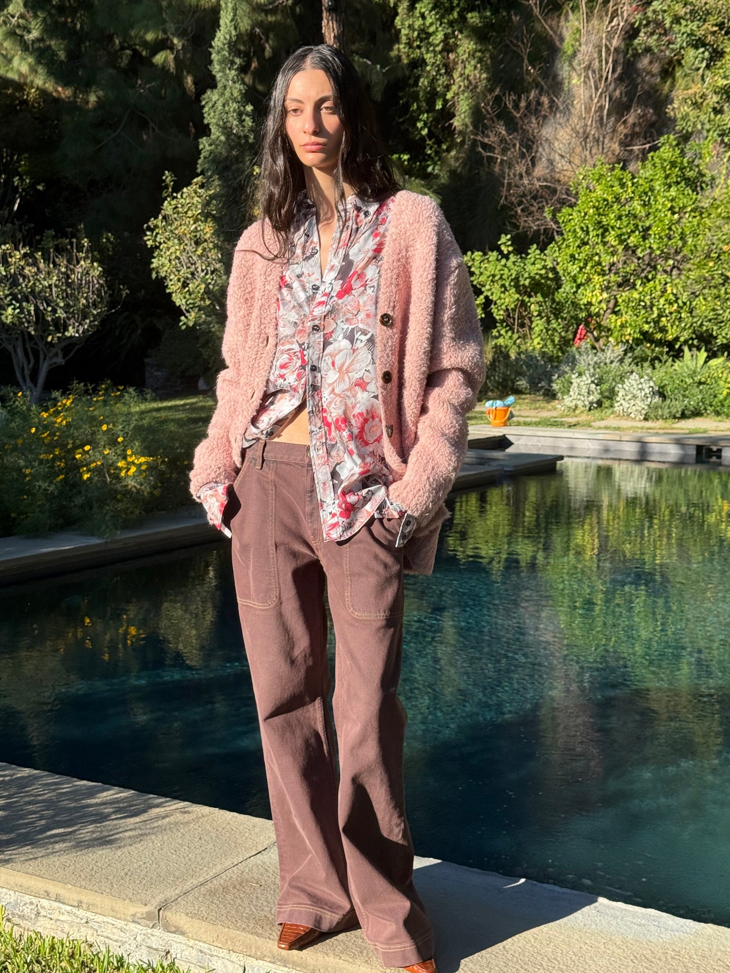 Oversized Cardigan in Powder Pink