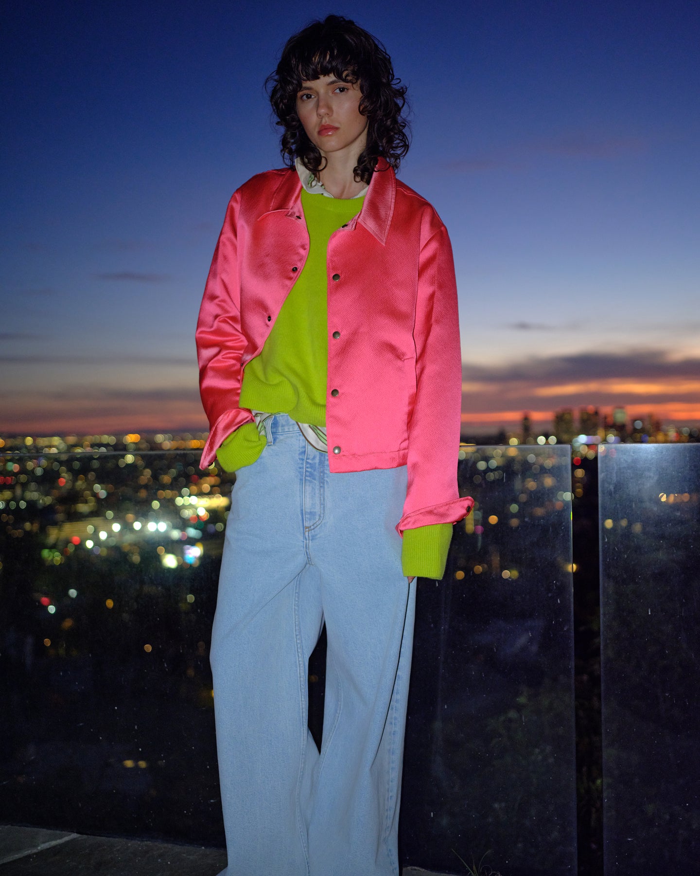 Hammered Coach Jacket in Beverly Pink