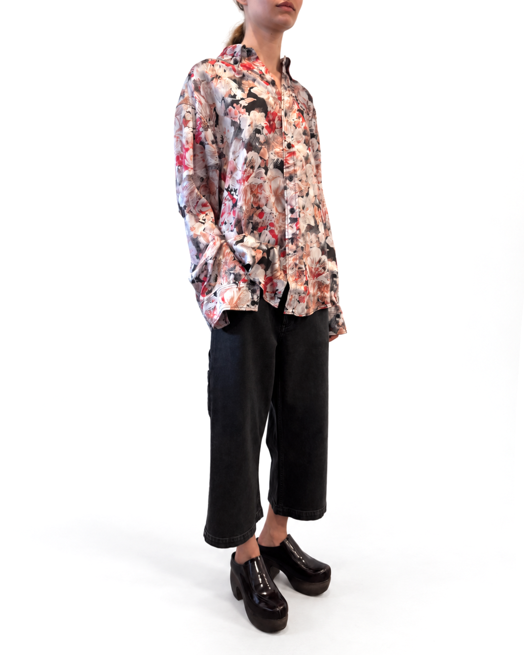 Oversized Shirt in Poppy Print