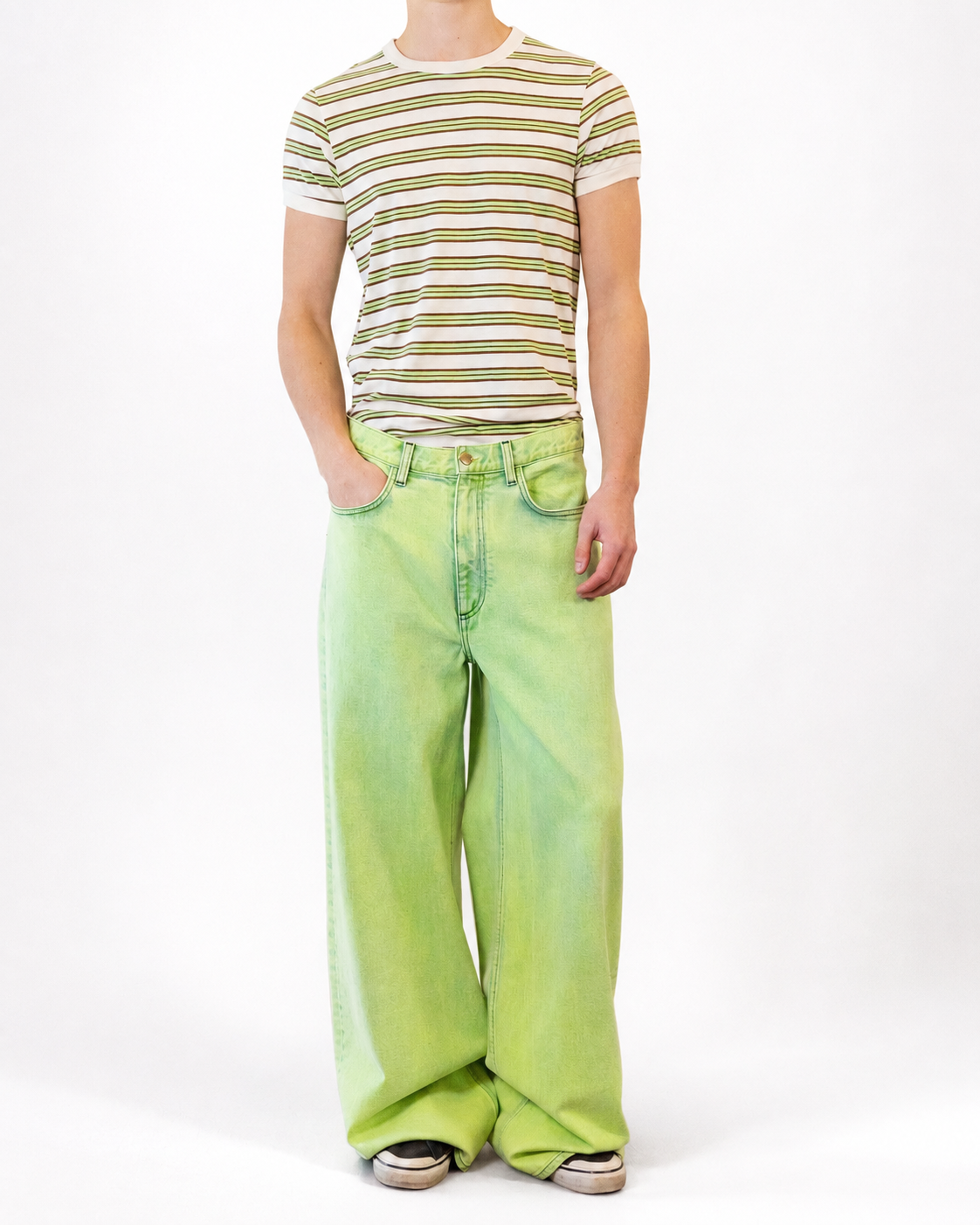 Wide Jean in Faded Neon