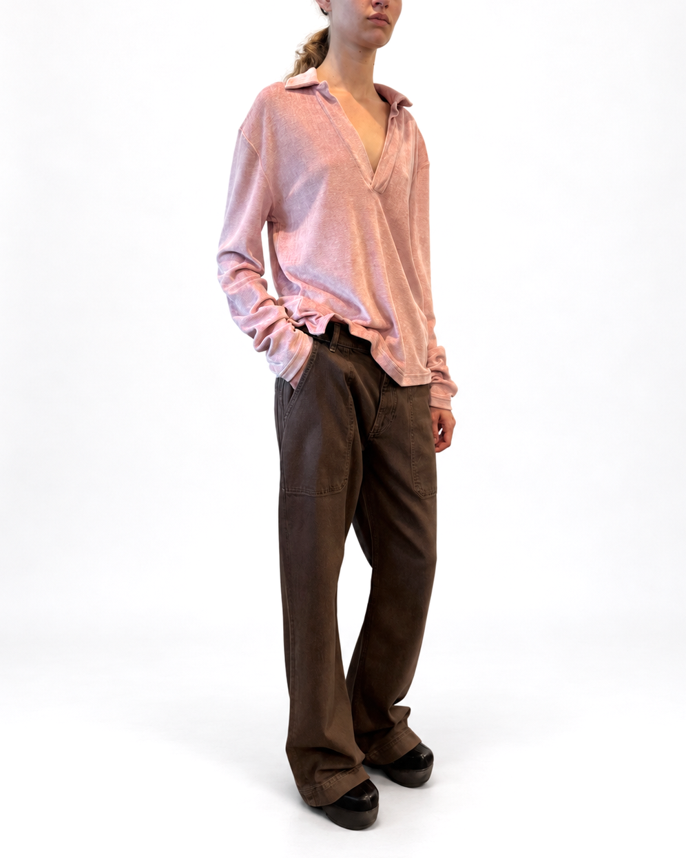 Utility Flare Jean in Clay