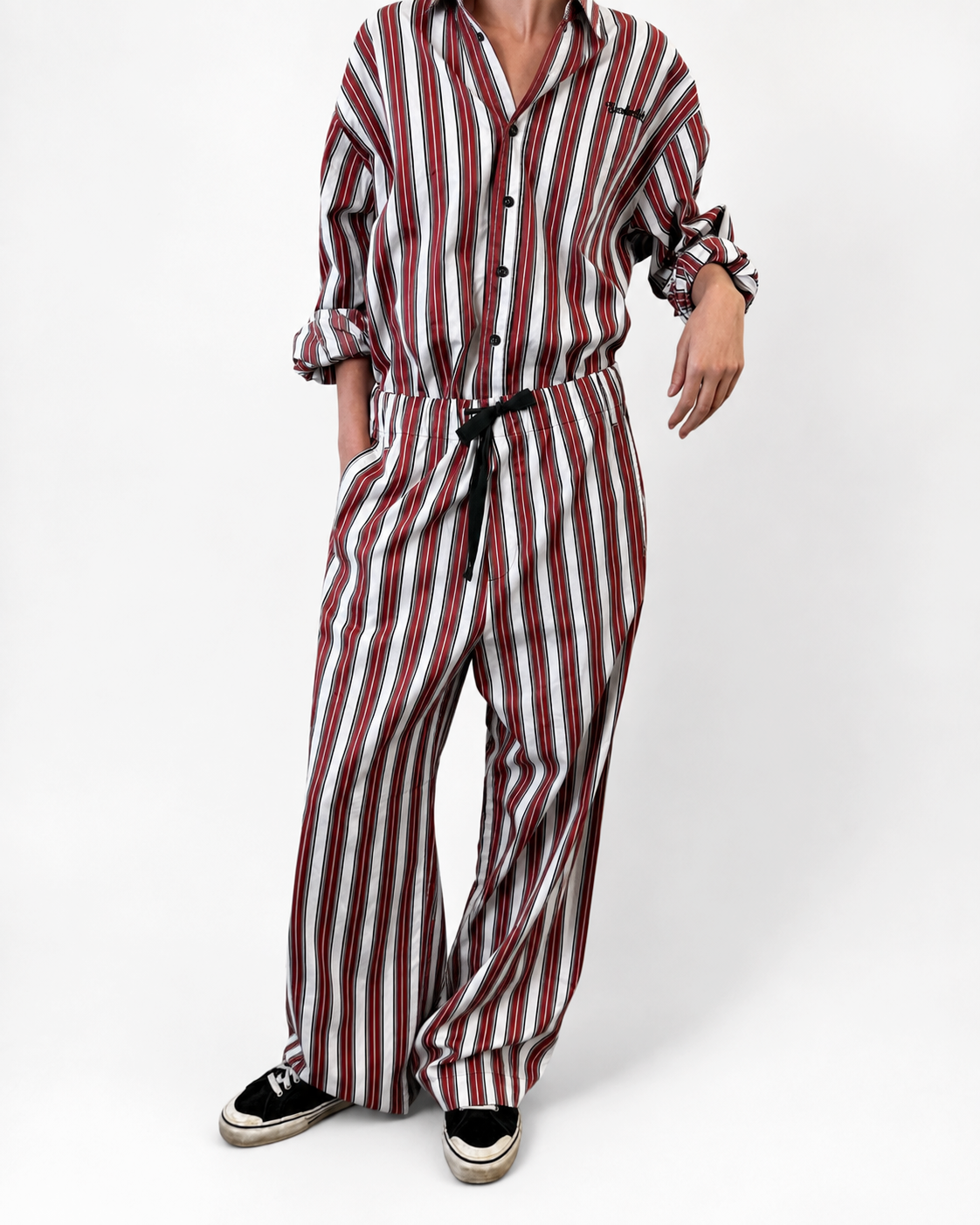 Striped Drawstring Pants in Boardroom Stripe