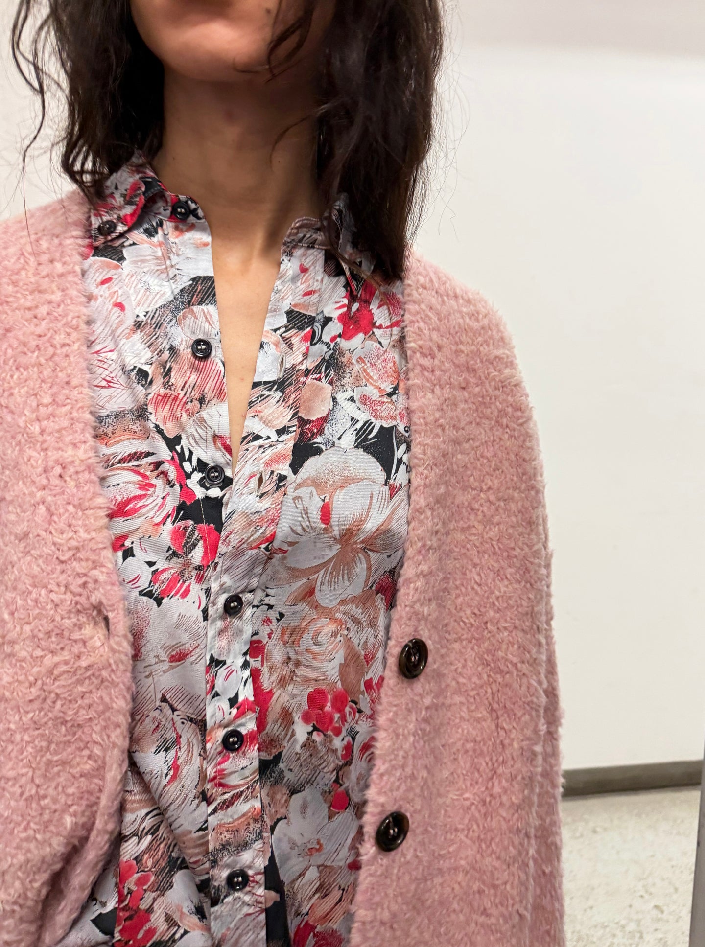 Oversized Cardigan in Powder Pink