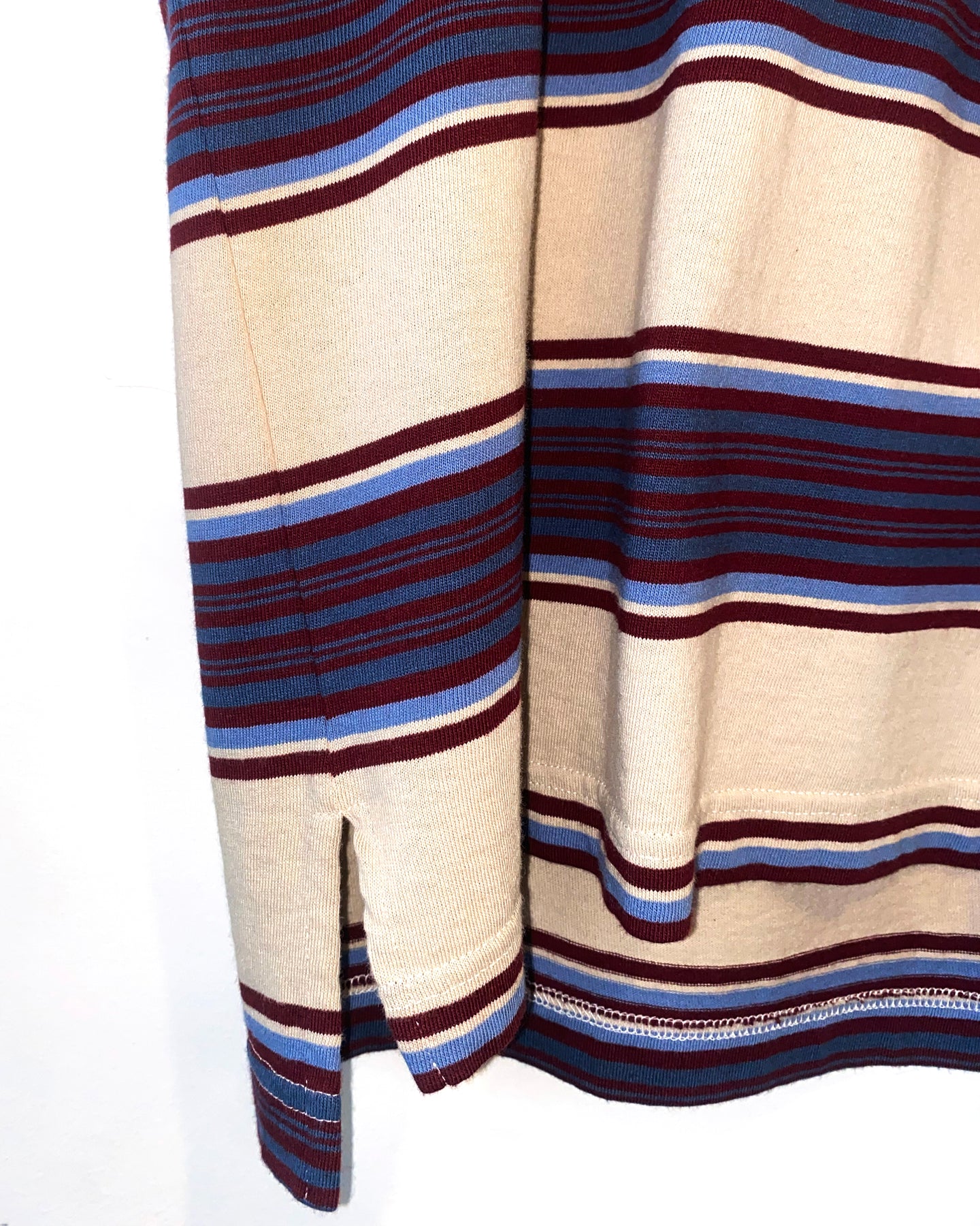 Striped Jersey Polo in Aubergine