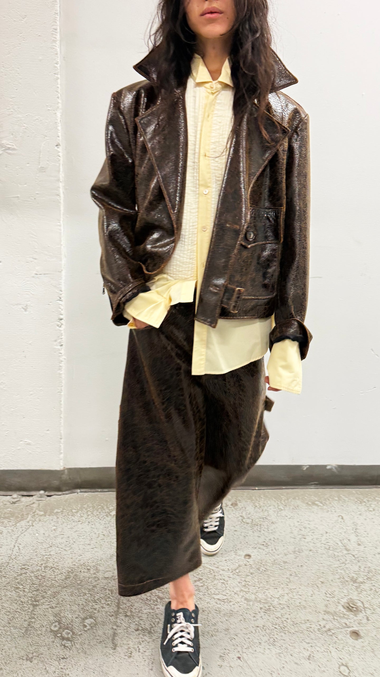 Leather Skater Pant in Dark Chocolate