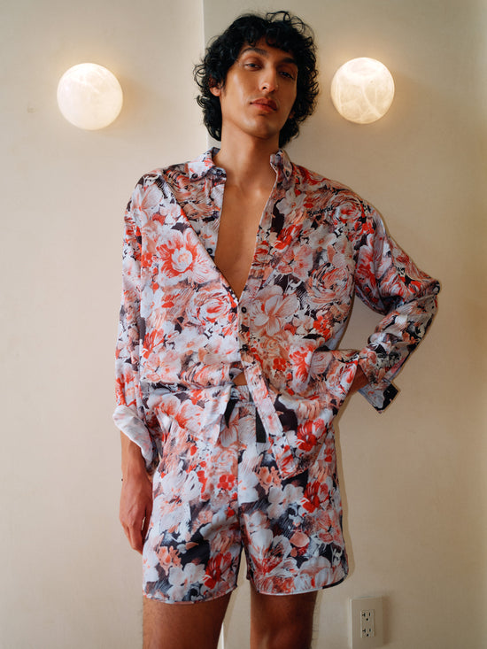 Oversized Shirt in Poppy Print