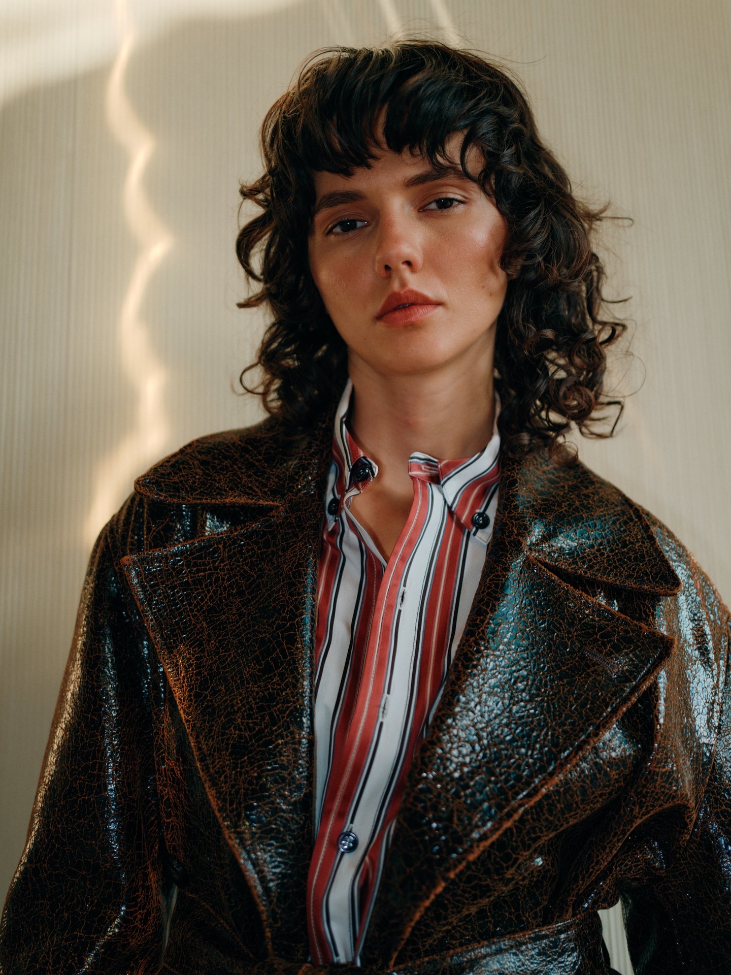 Leather Trench Coat in Dark Chocolate