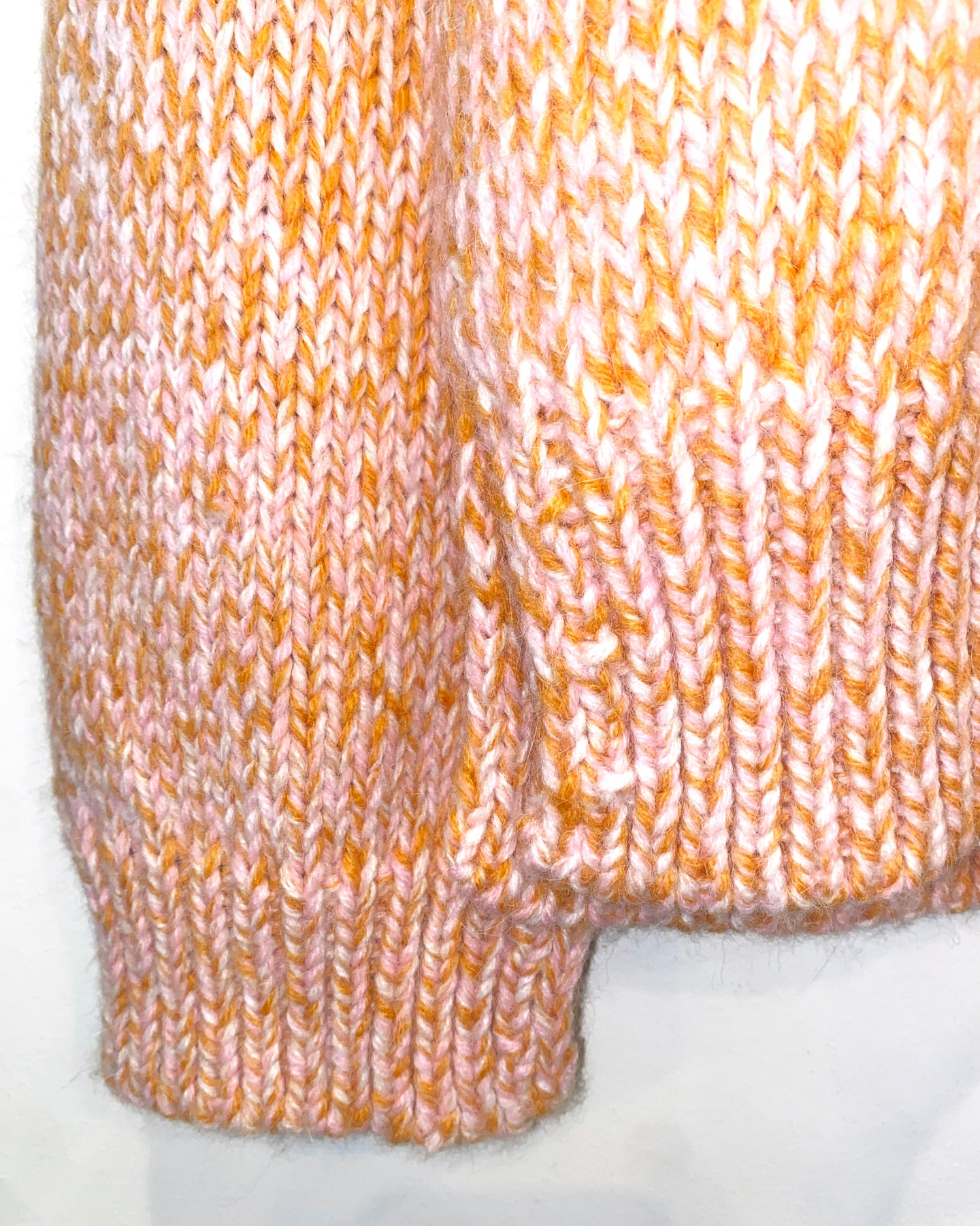 Split Crewneck Sweater in Apricot Melange