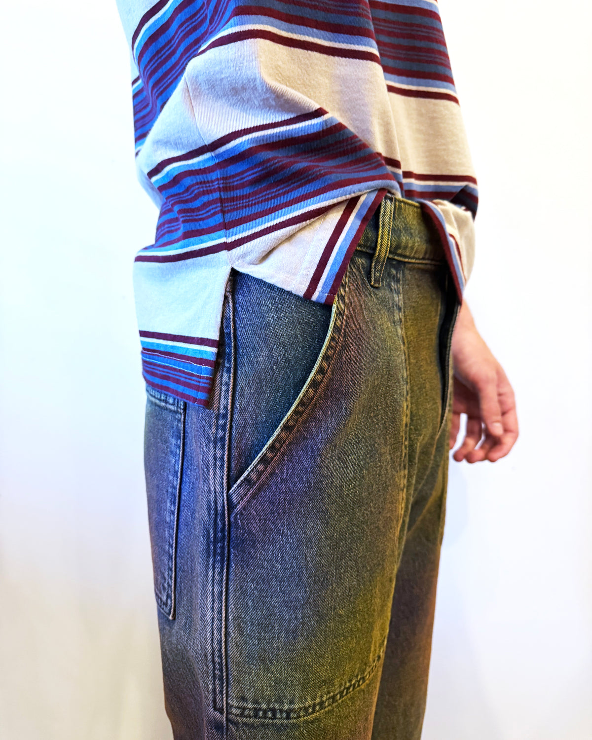 Utility Flare Jean in Multi Paint