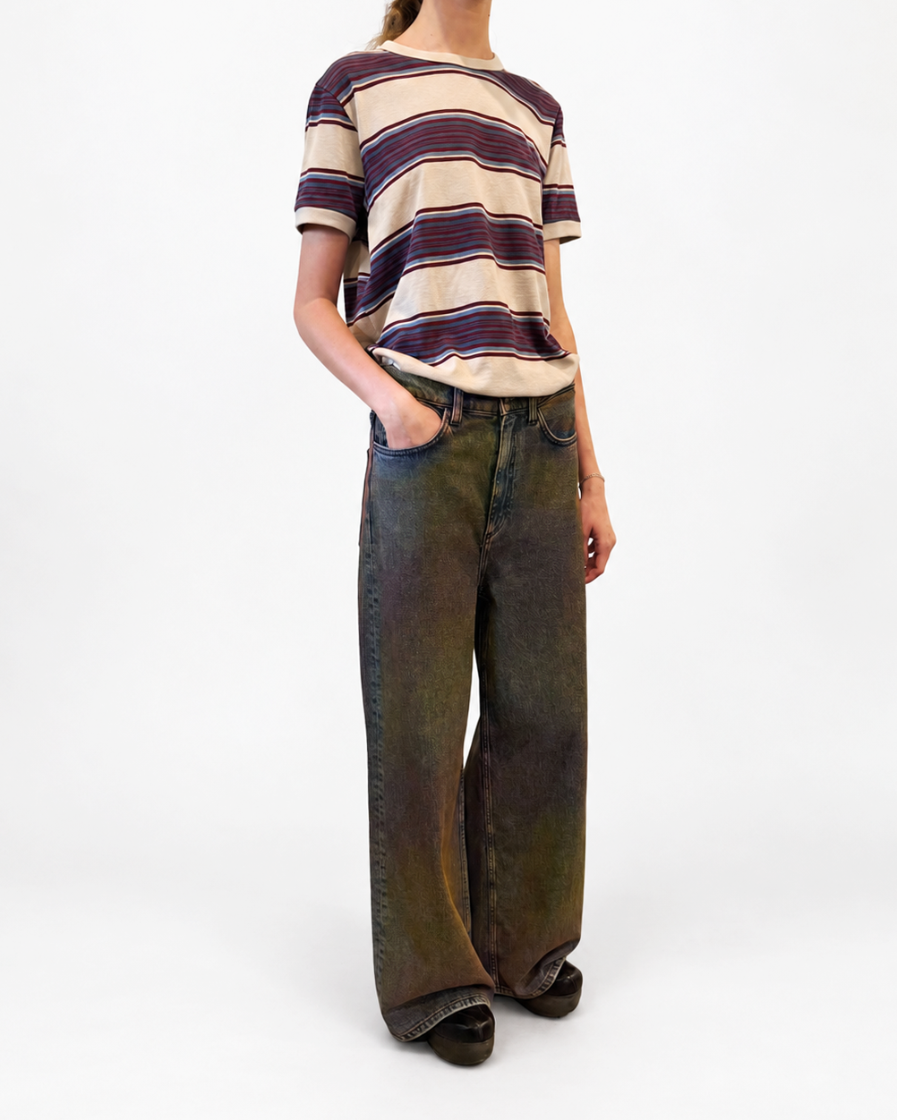 Wide Jean in Multi Paint