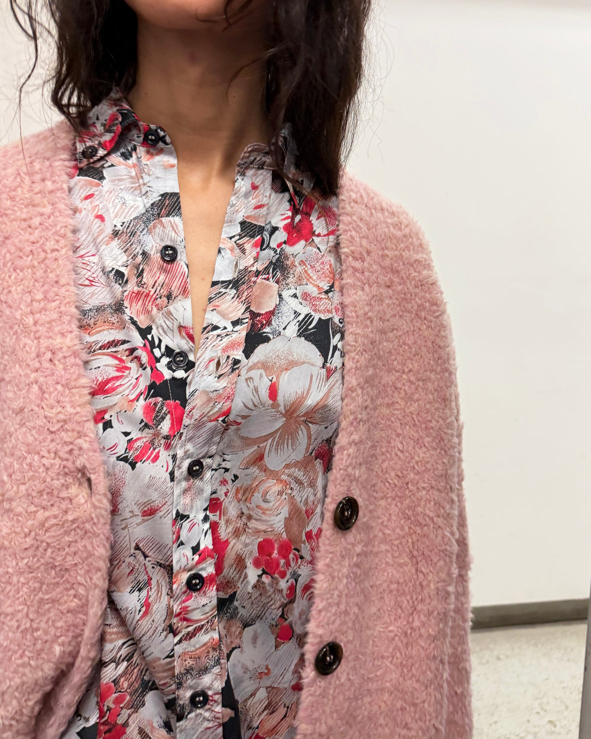 Oversized Cardigan in Powder Pink