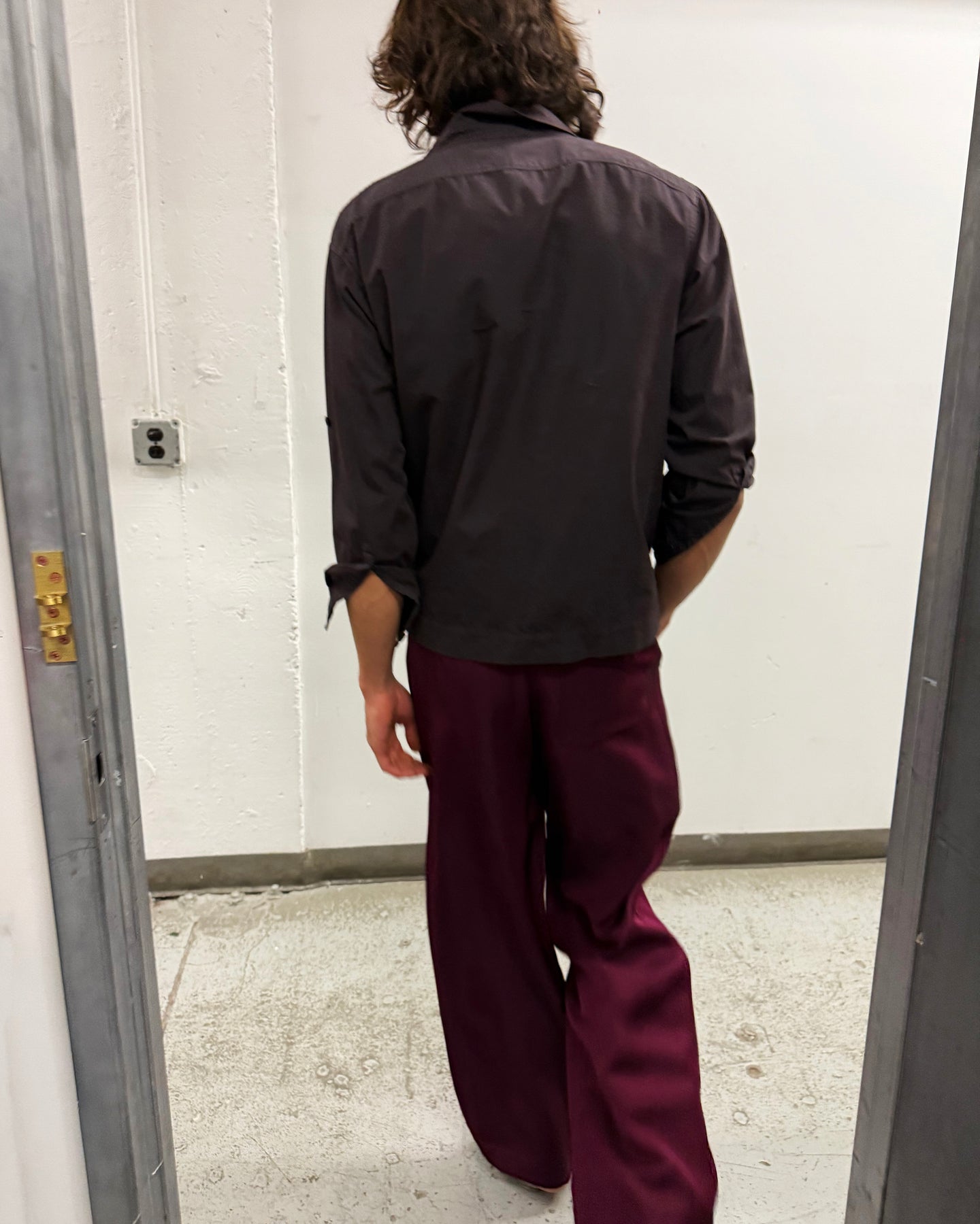 Fluid Drawstring Pants in Aubergine
