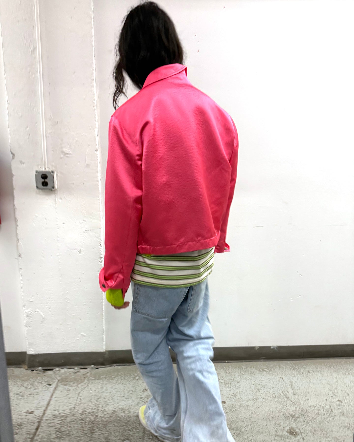 Hammered Coach Jacket in Beverly Pink