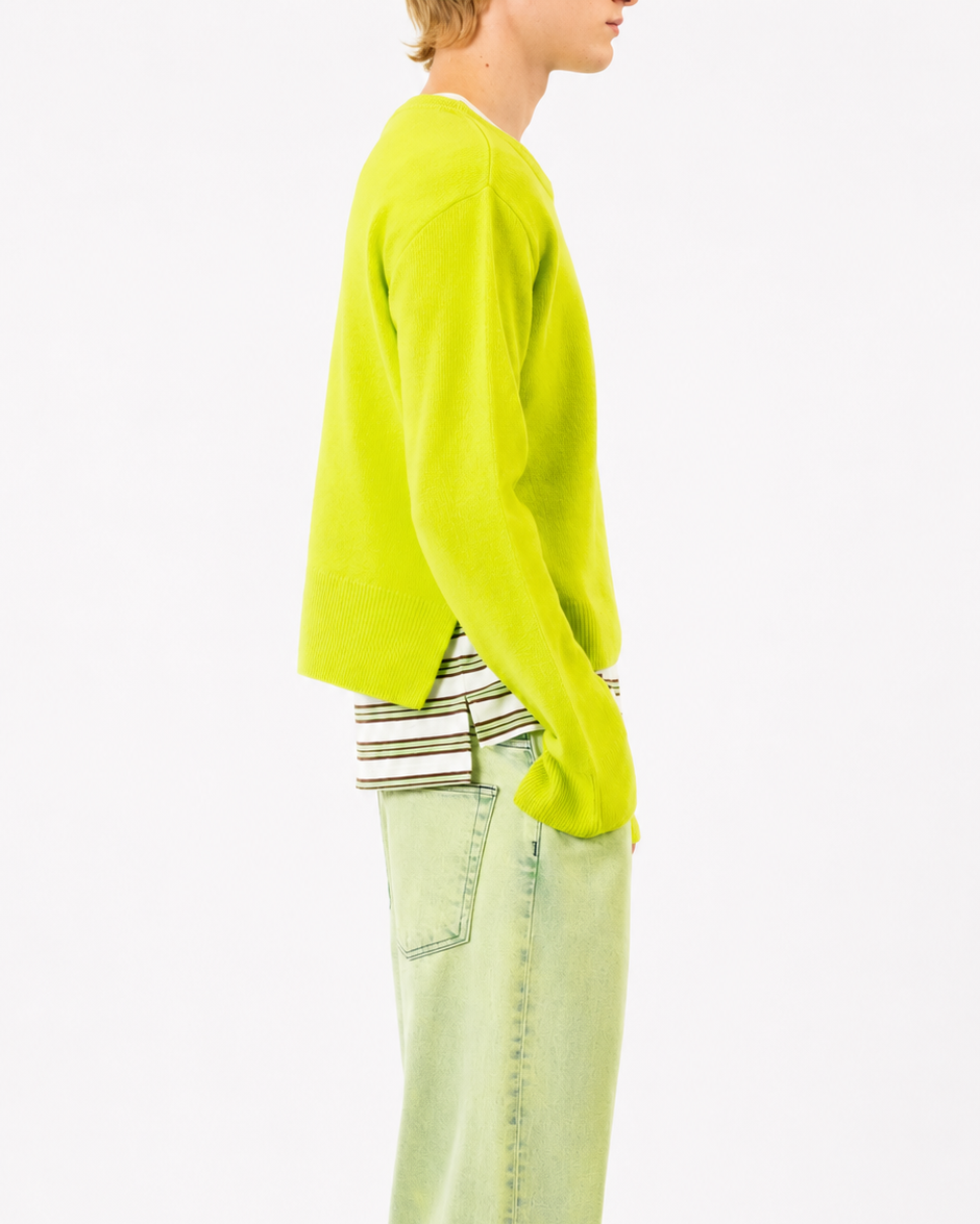 Cropped Crewneck in Neon