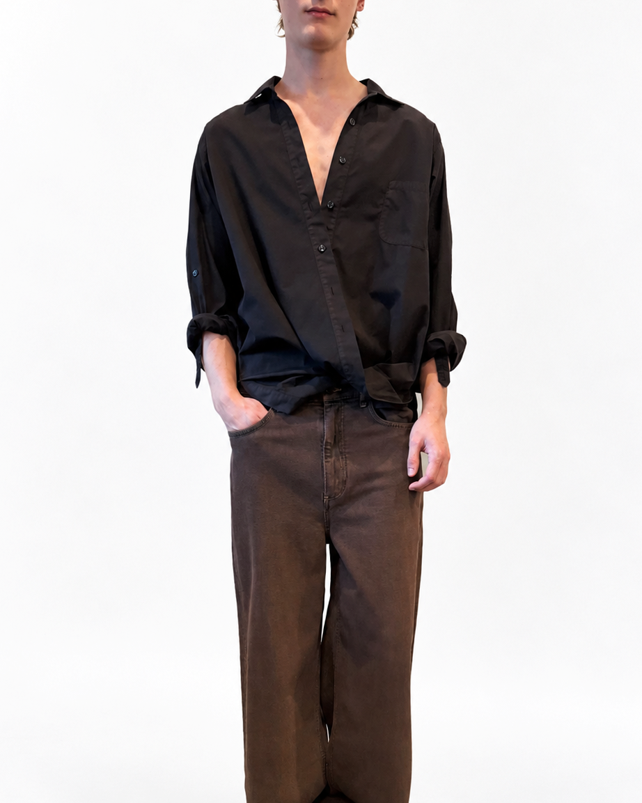 Twist Shirt in Pure Chocolate