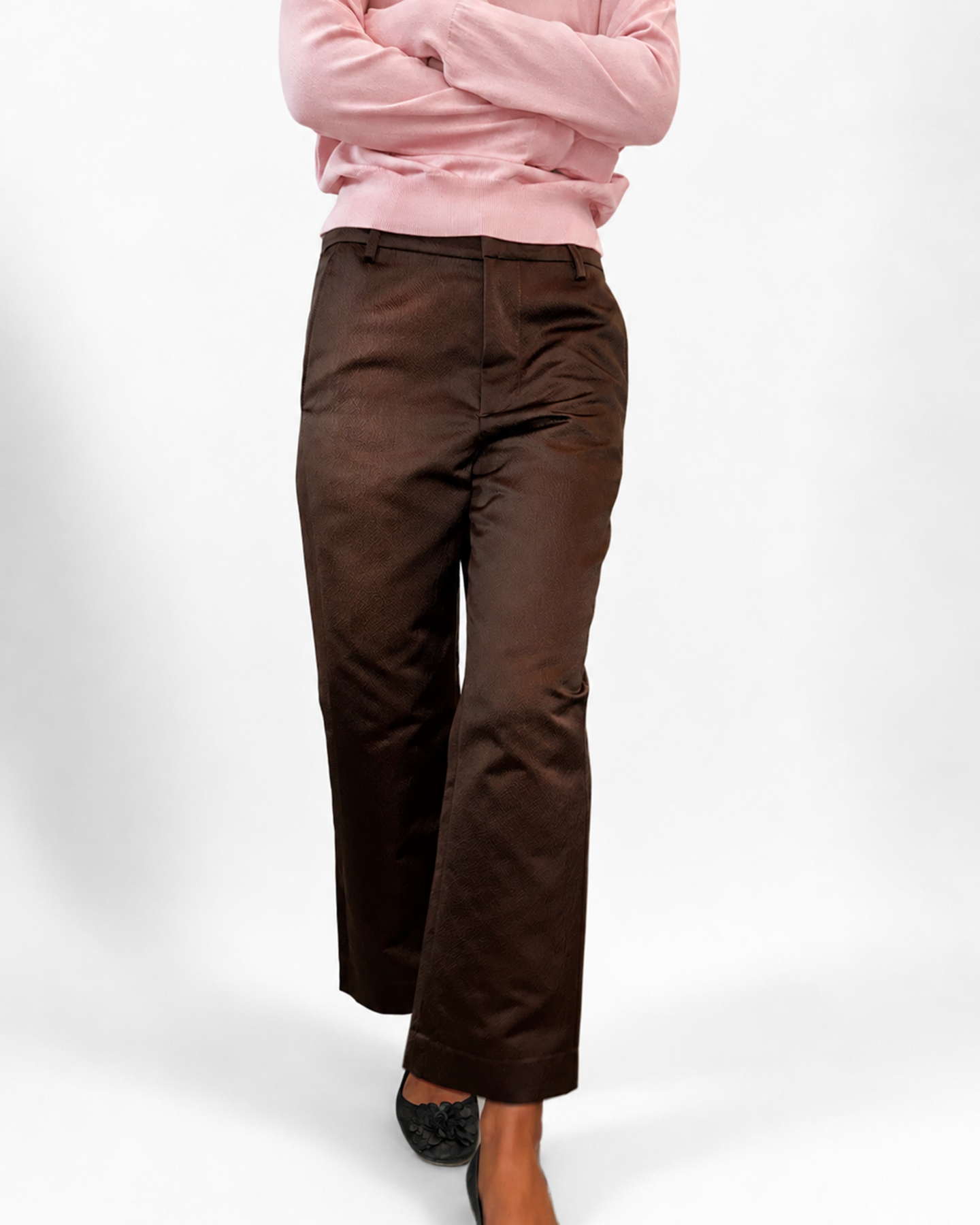Hammered Cropped Trouser in Mulholland Mocha