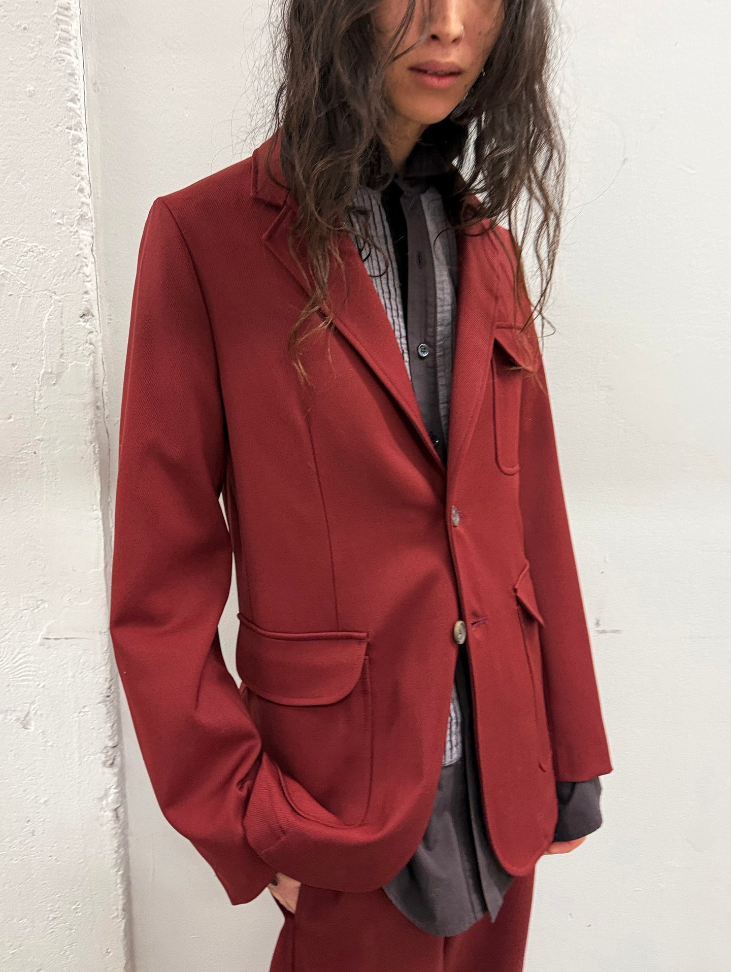 Flap Blazer in Redwood